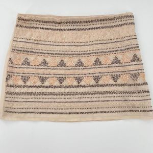 NWT Forever 21 Geo Sequin Mini Skirt Nude/multi S